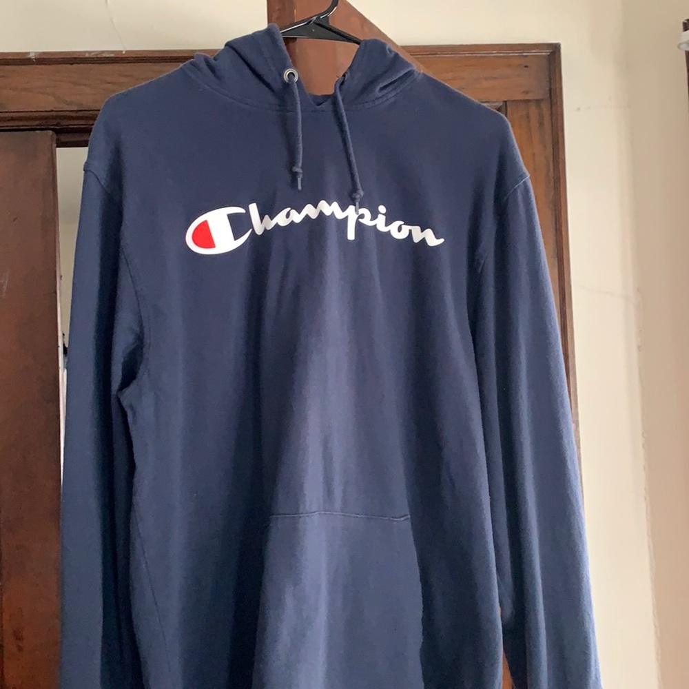 Men’s L Lightweight Champion Hoodie (Navy Blue)